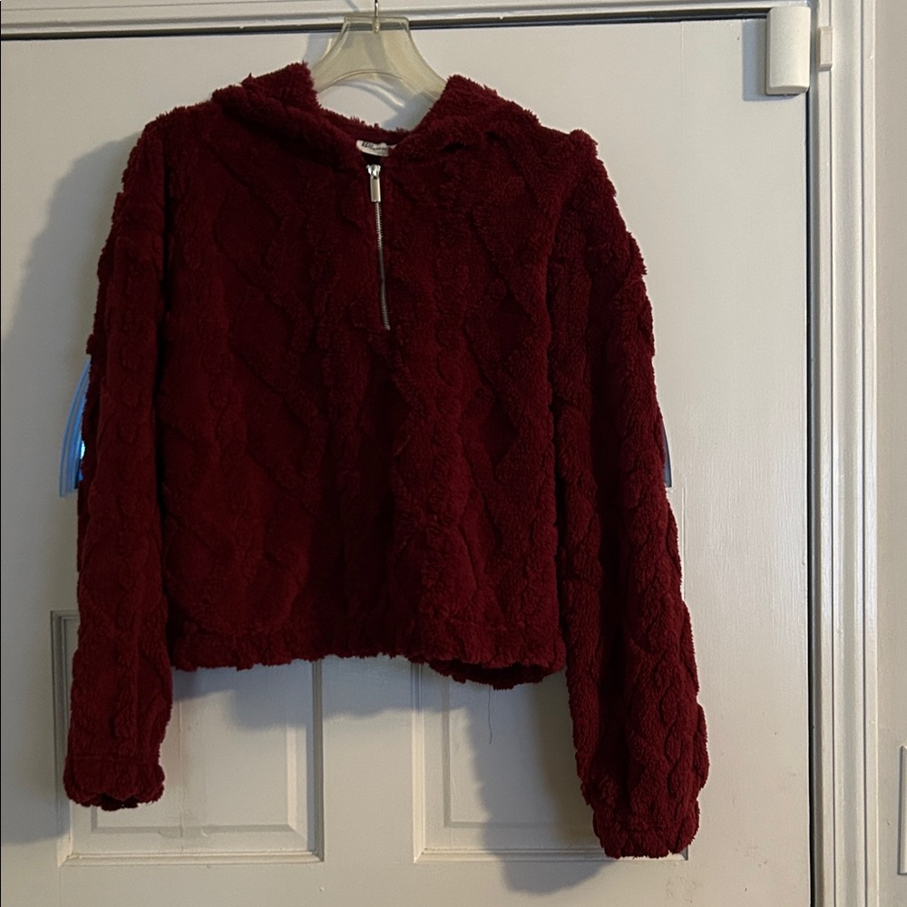 No Boundaries Maroon Textured Sweater